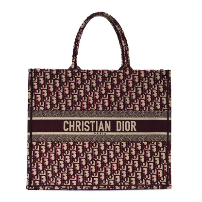 Christian Dior Oblique Large Book Tote Burgundy Multicolor 1 of 13