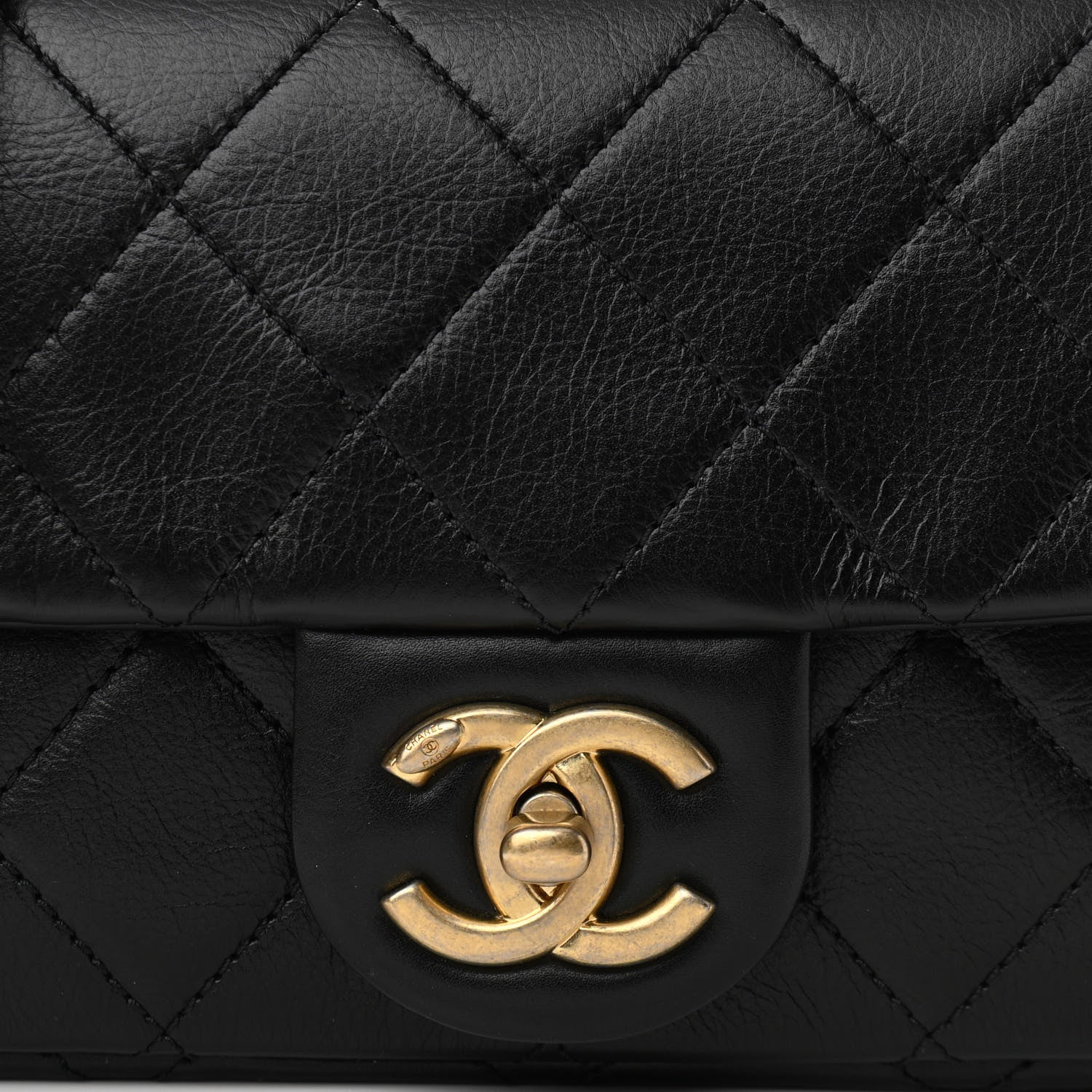 Chanel Calfskin Quilted Mini Rectangular Crystal Pearls Chain Flap Black 8 of 11