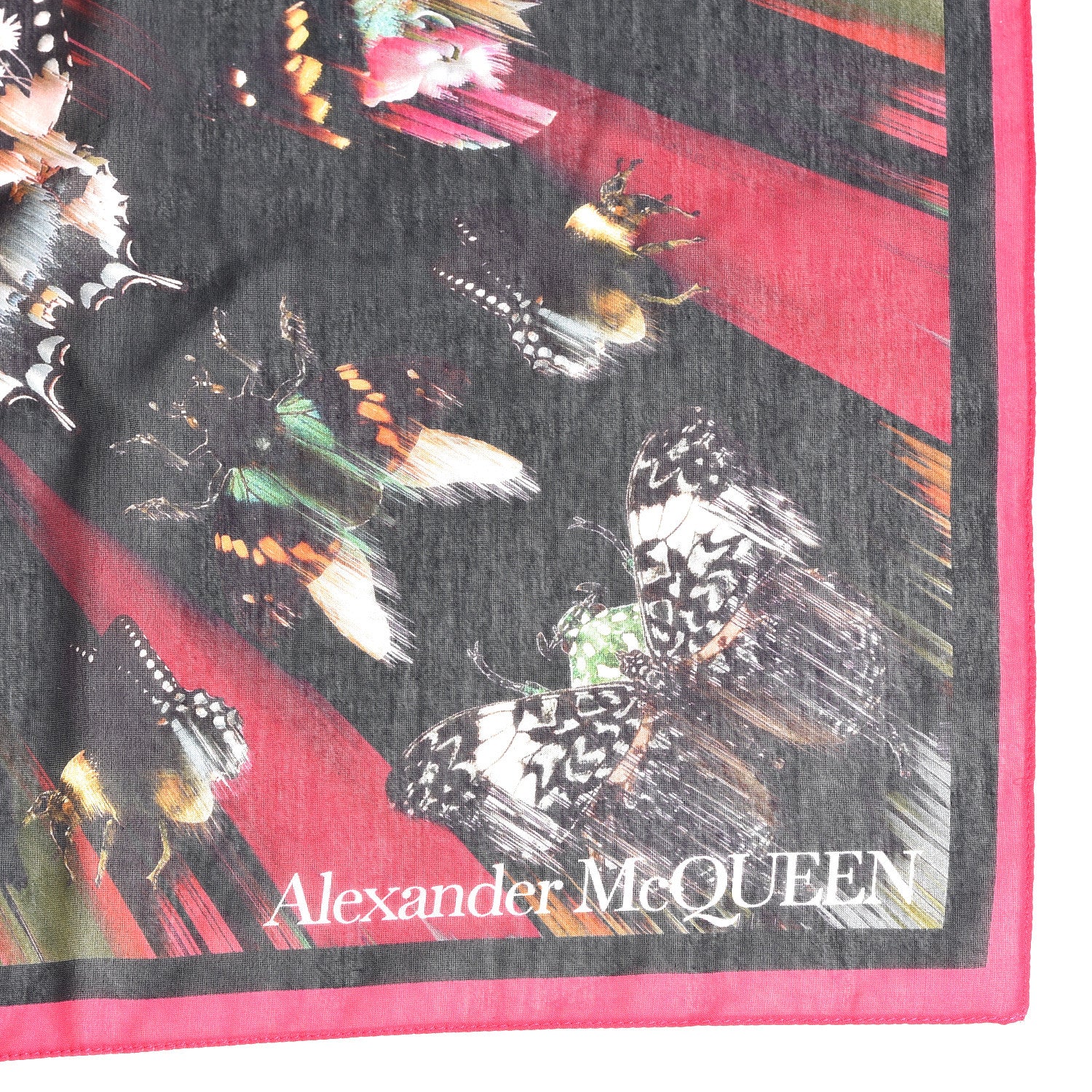 Alexander McQueen Silk Cotton Romantic Moth Pareo Black Multicolor 4 of 4
