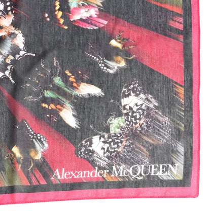 Alexander McQueen Silk Cotton Romantic Moth Pareo Black Multicolor 4 of 4