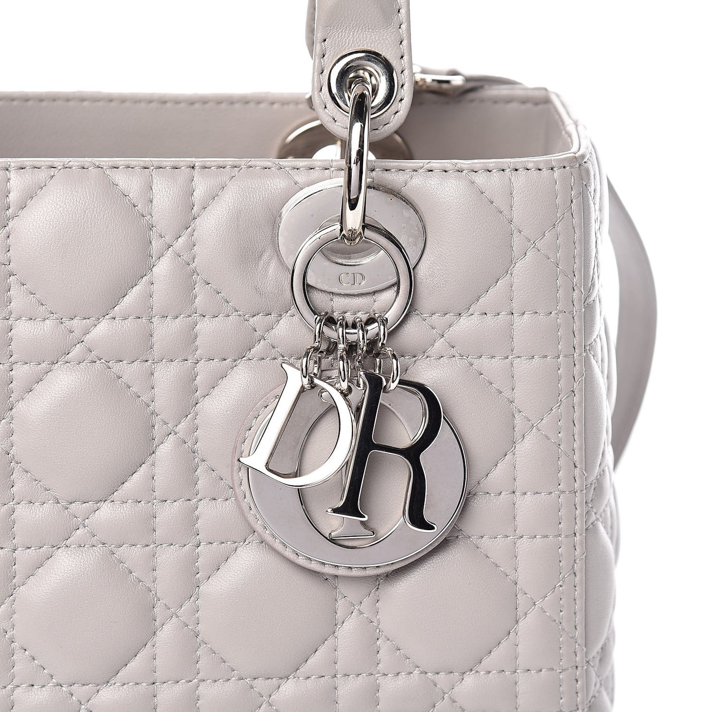 Lambskin Cannage Medium Lady Dior Grey