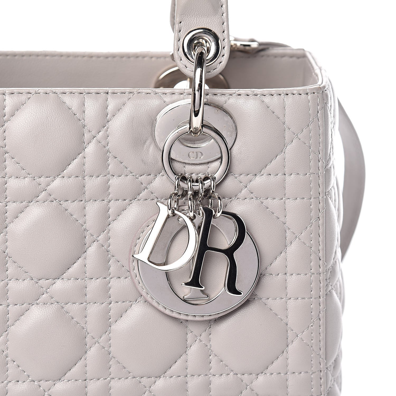 Christian Dior Lambskin Cannage Medium Lady Dior Grey 13 of 13