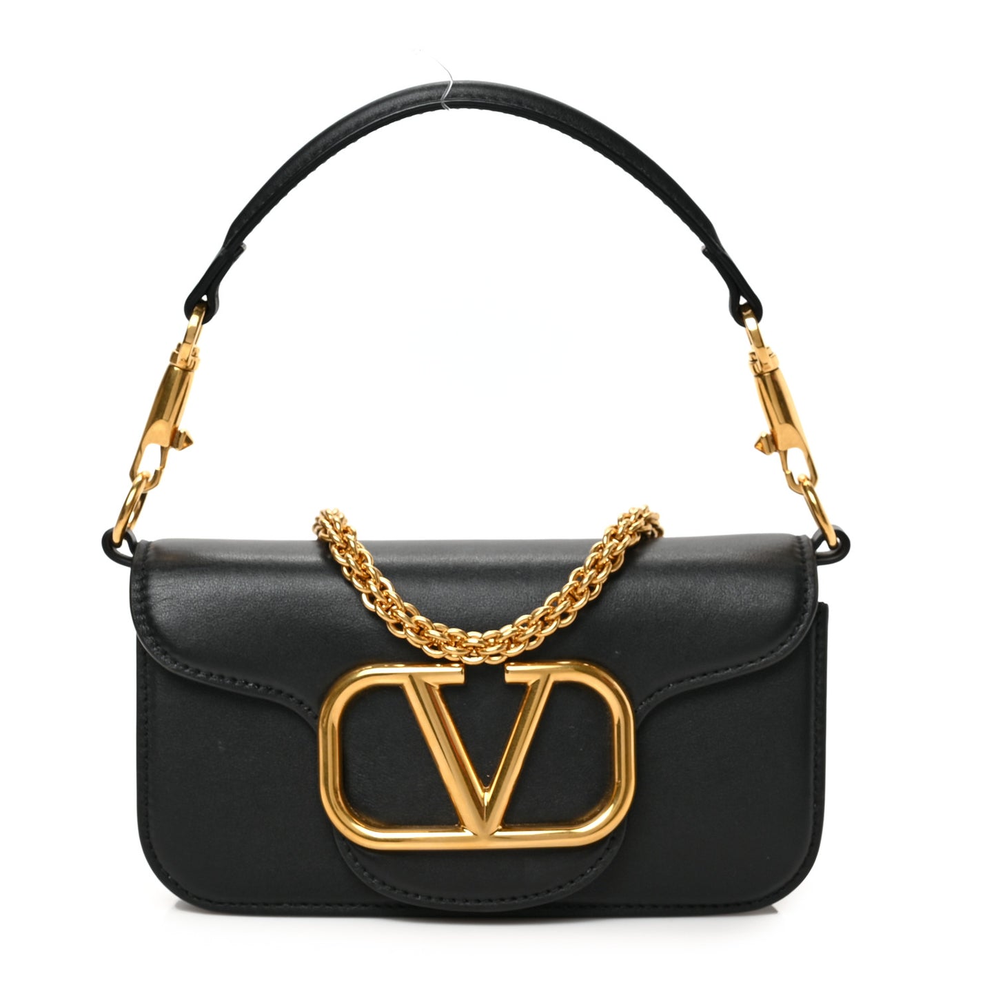 Calfskin Vlogo Small Loco Shoulder Bag Black