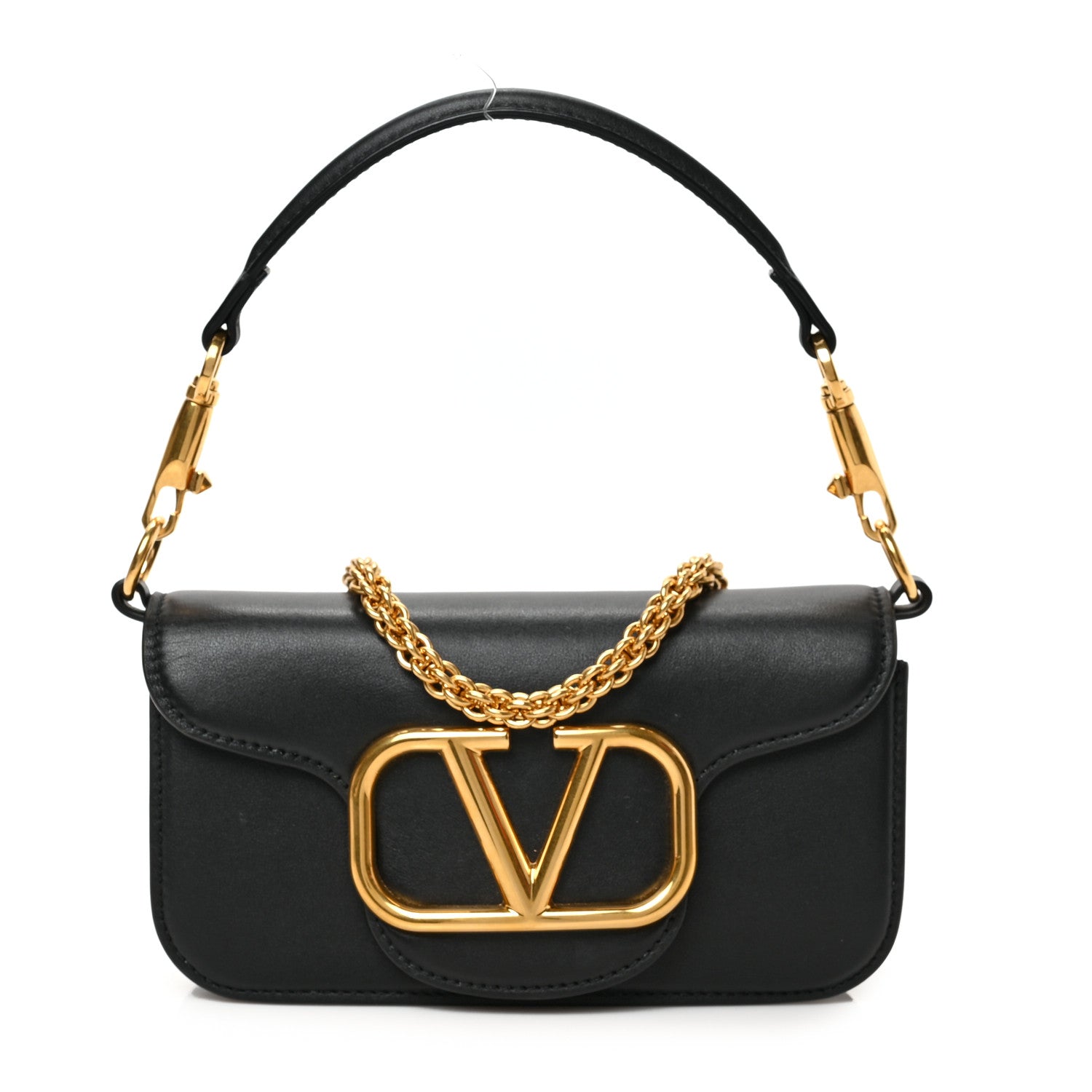 Valentino Garavani Calfskin Vlogo Small Loco Shoulder Bag Black 1 of 9