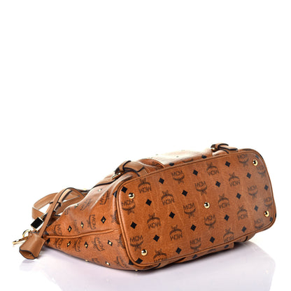 MCM Visetos Studded Medium Essentials Shopper Tote Cognac 5 of 10