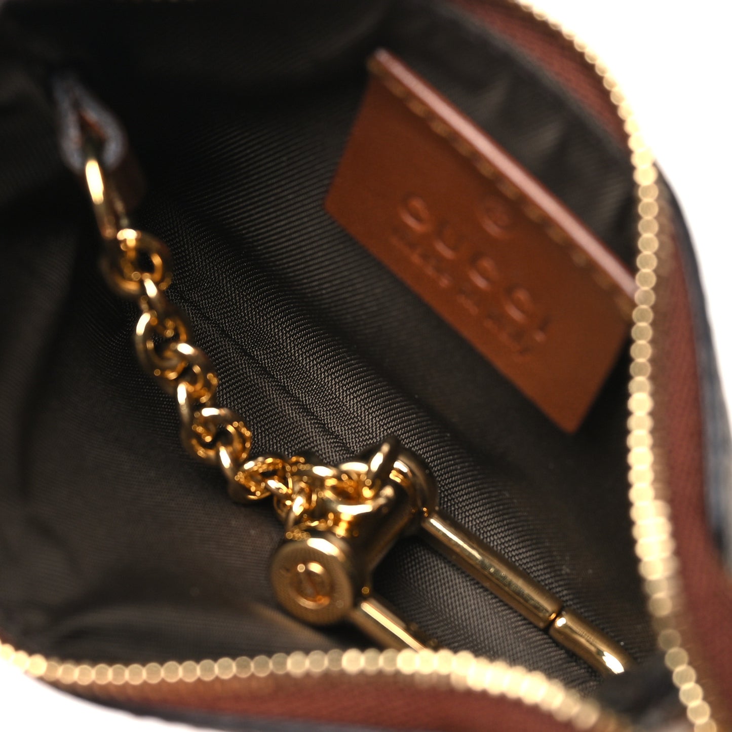 GG Supreme Monogram Key Case Beige Ebony Cuir