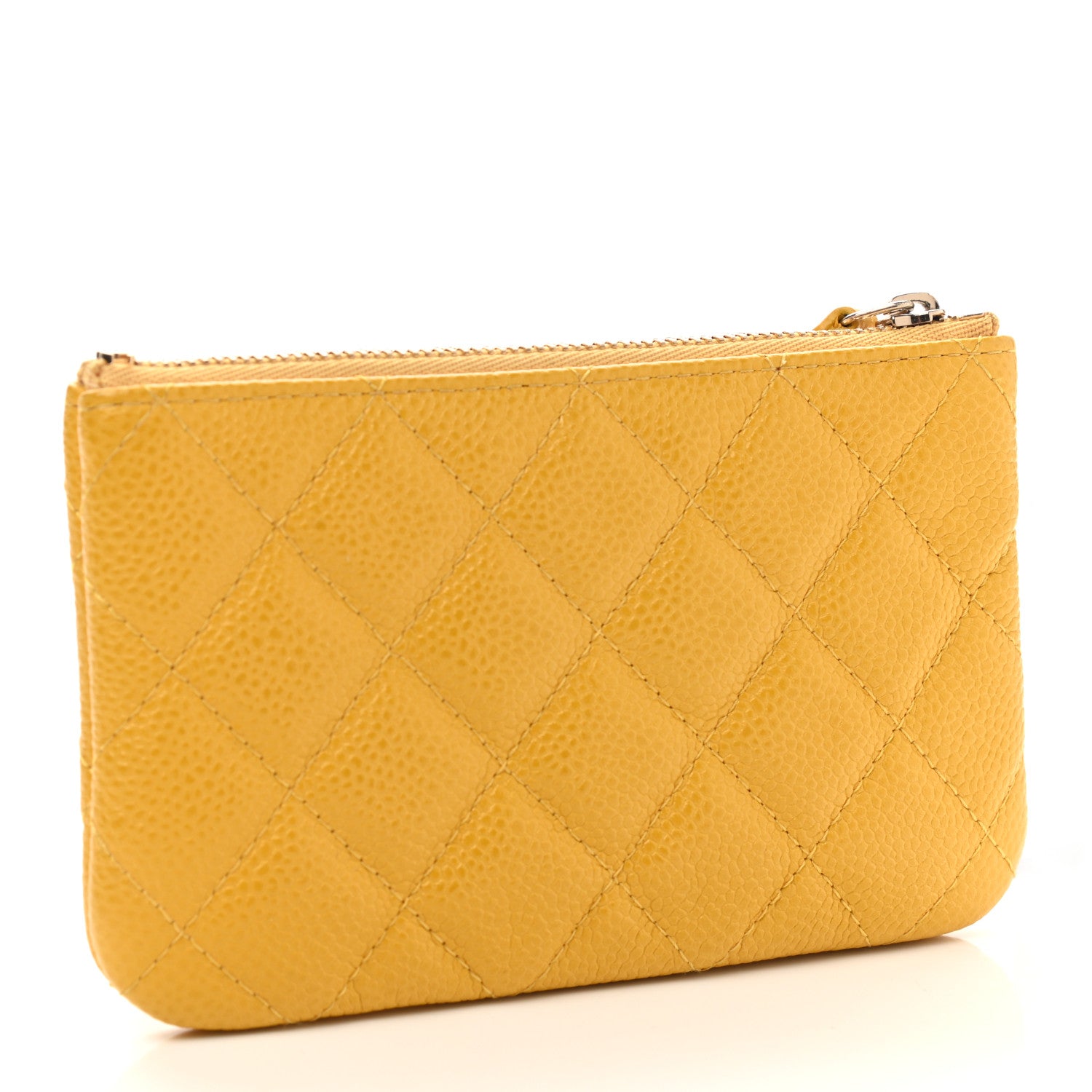 Chanel Caviar Quilted Small Cosmetic Case Yellow 3 of 7