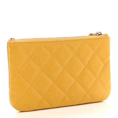 Chanel Caviar Quilted Small Cosmetic Case Yellow 3 of 7