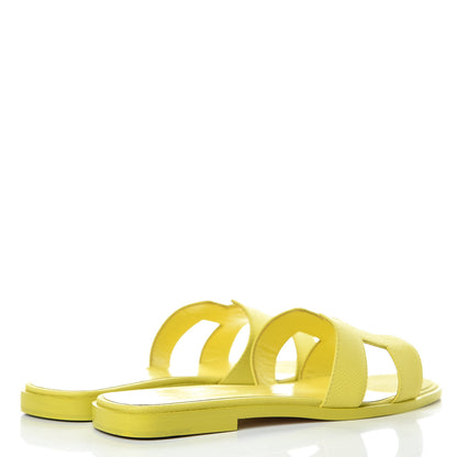 Hermes Epsom Oran Sandals 37.5 Lime 4 of 8