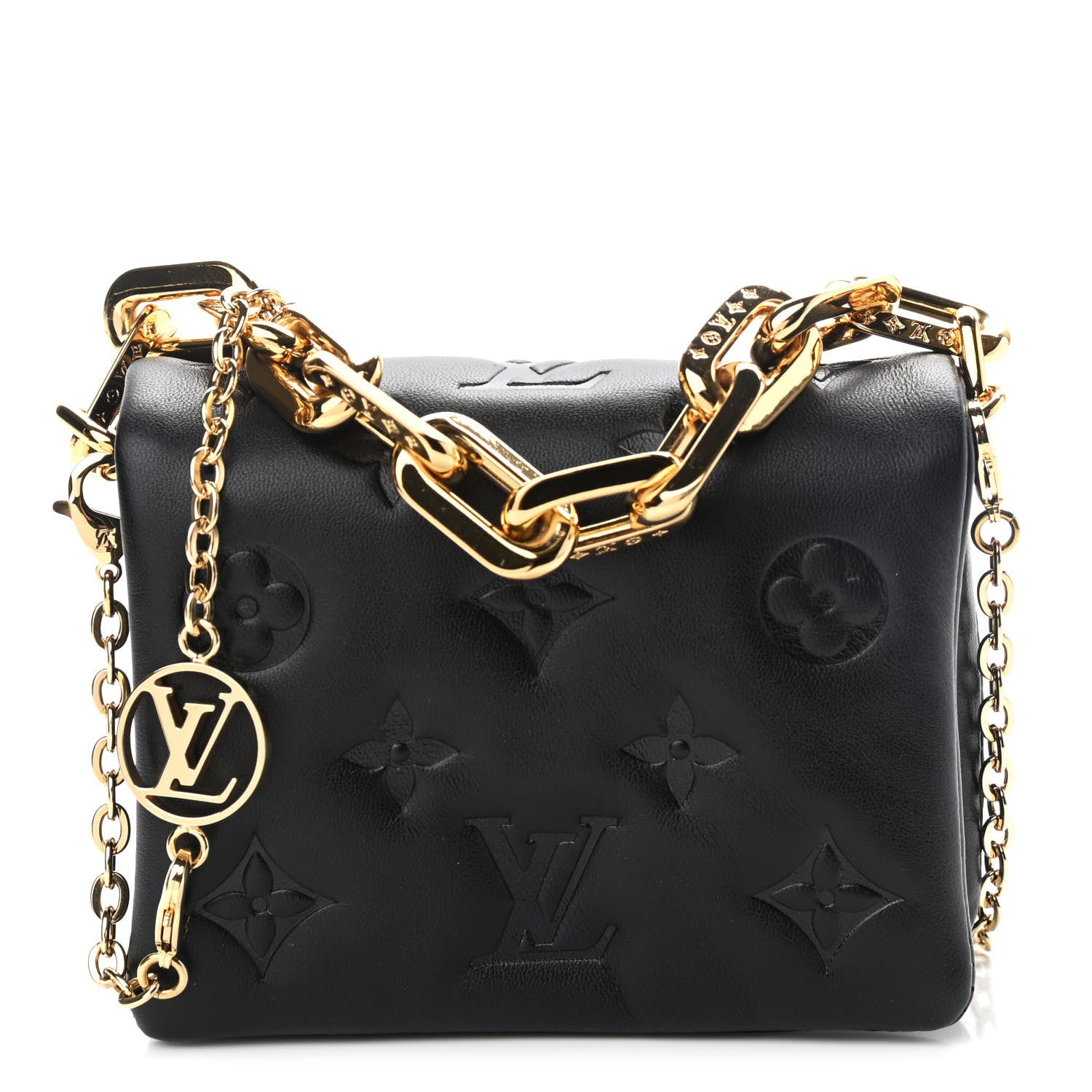 Louis Vuitton Lambskin Embossed Monogram Coussin Belt Bag Black 1 of 8
