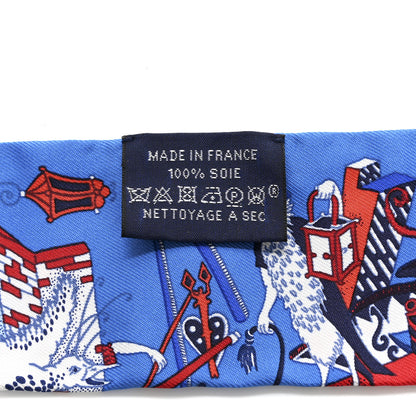 Hermes Silk La Folle Parade Twilly Bleu Gitane Rouge 4 of 4