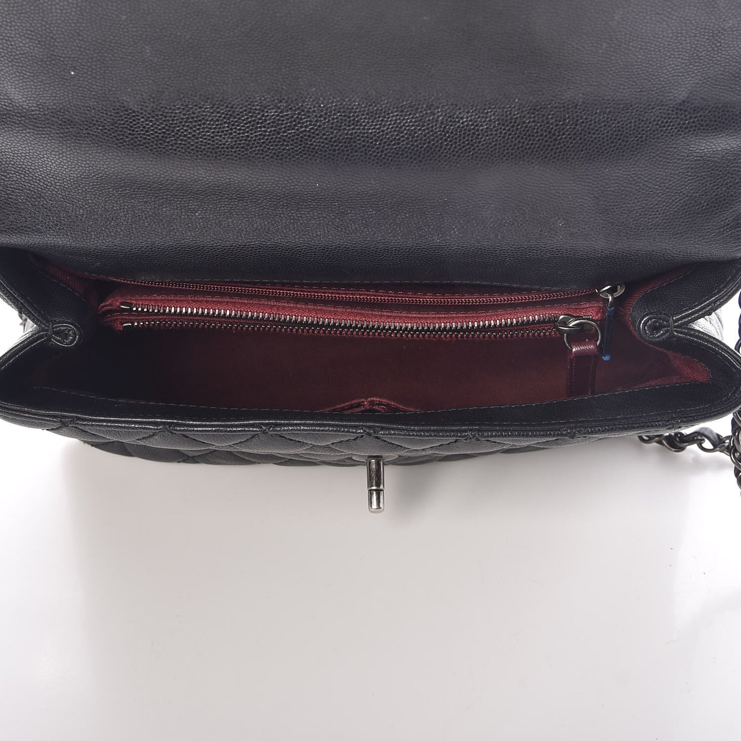 Caviar Quilted Small Coco Handle Flap Black