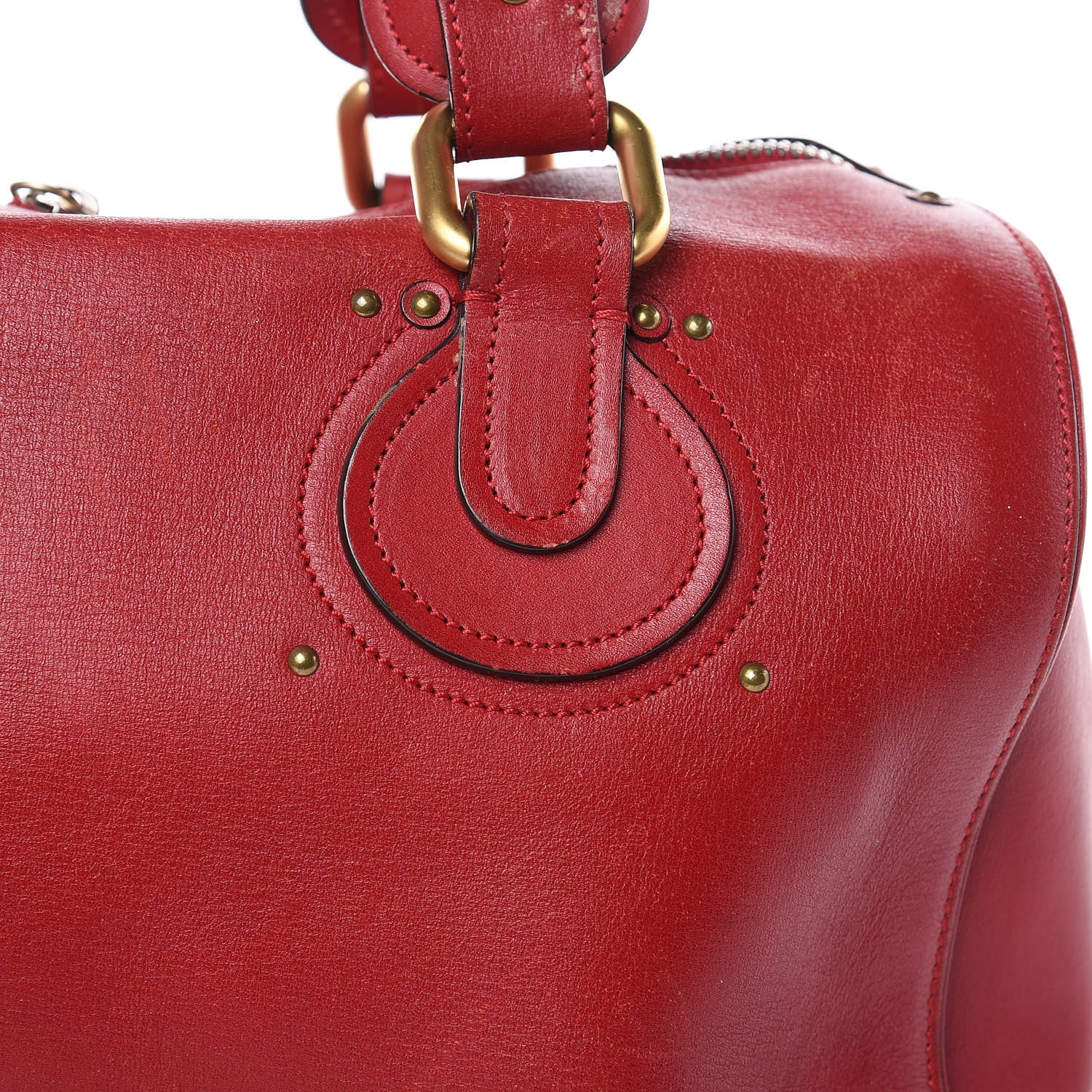 Chloe Calfskin Aurore Duffle Bag Vermillion Red 21 of 31