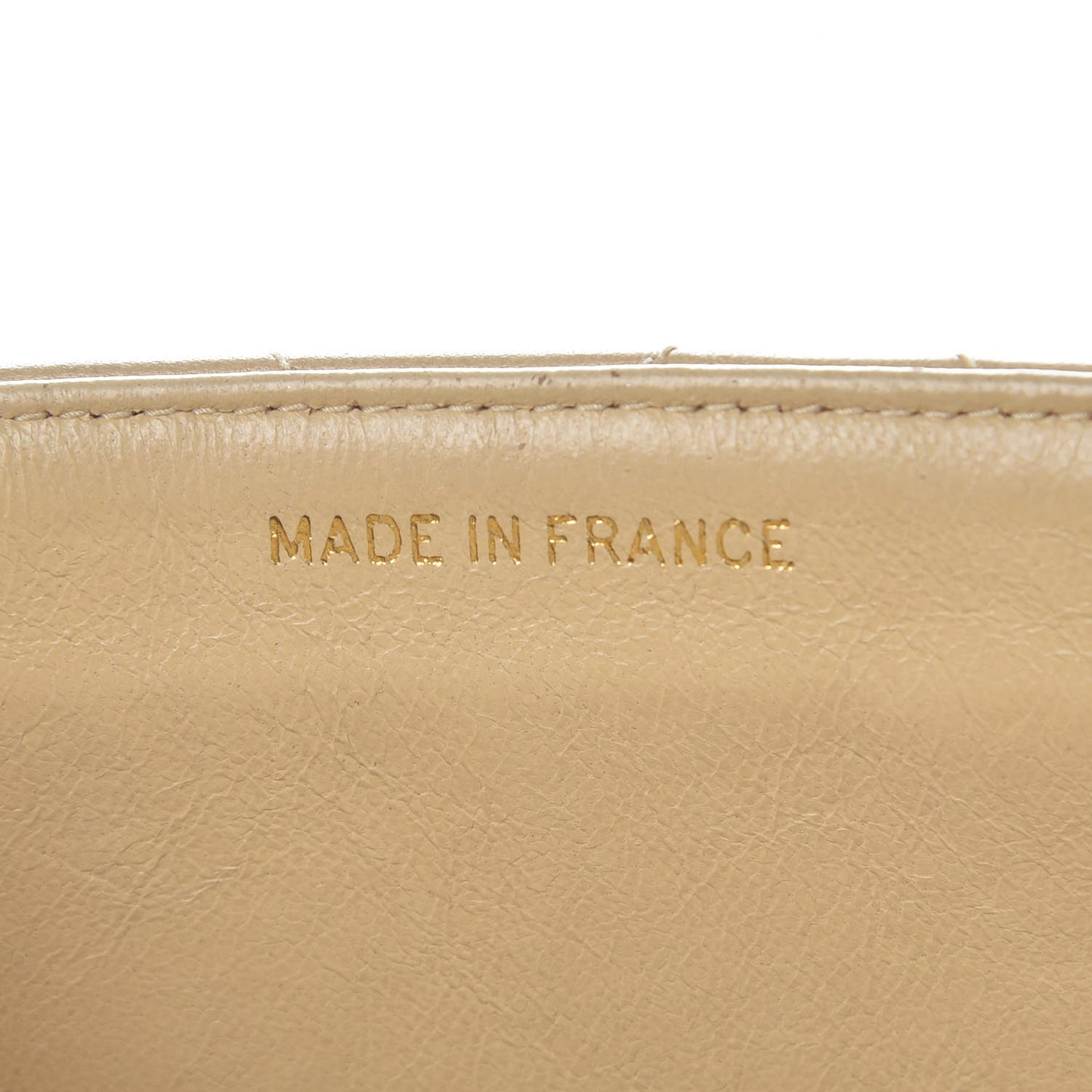 Lambskin Quilted Jumbo Single Flap Light Beige