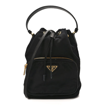 Prada Nylon Vela Saffiano Mini Bucket Crossbody Bag Black 1 of 11