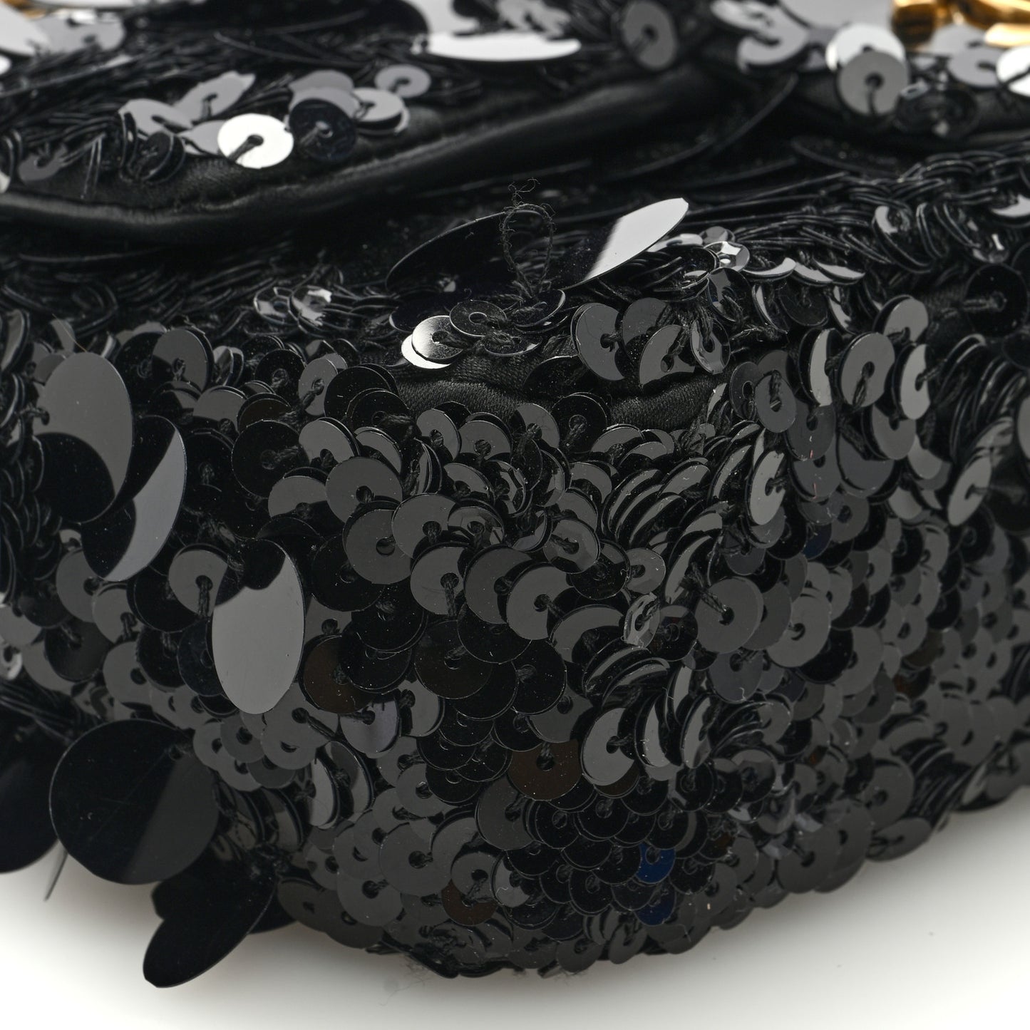 Sequin Mini Rectangular Flap Black