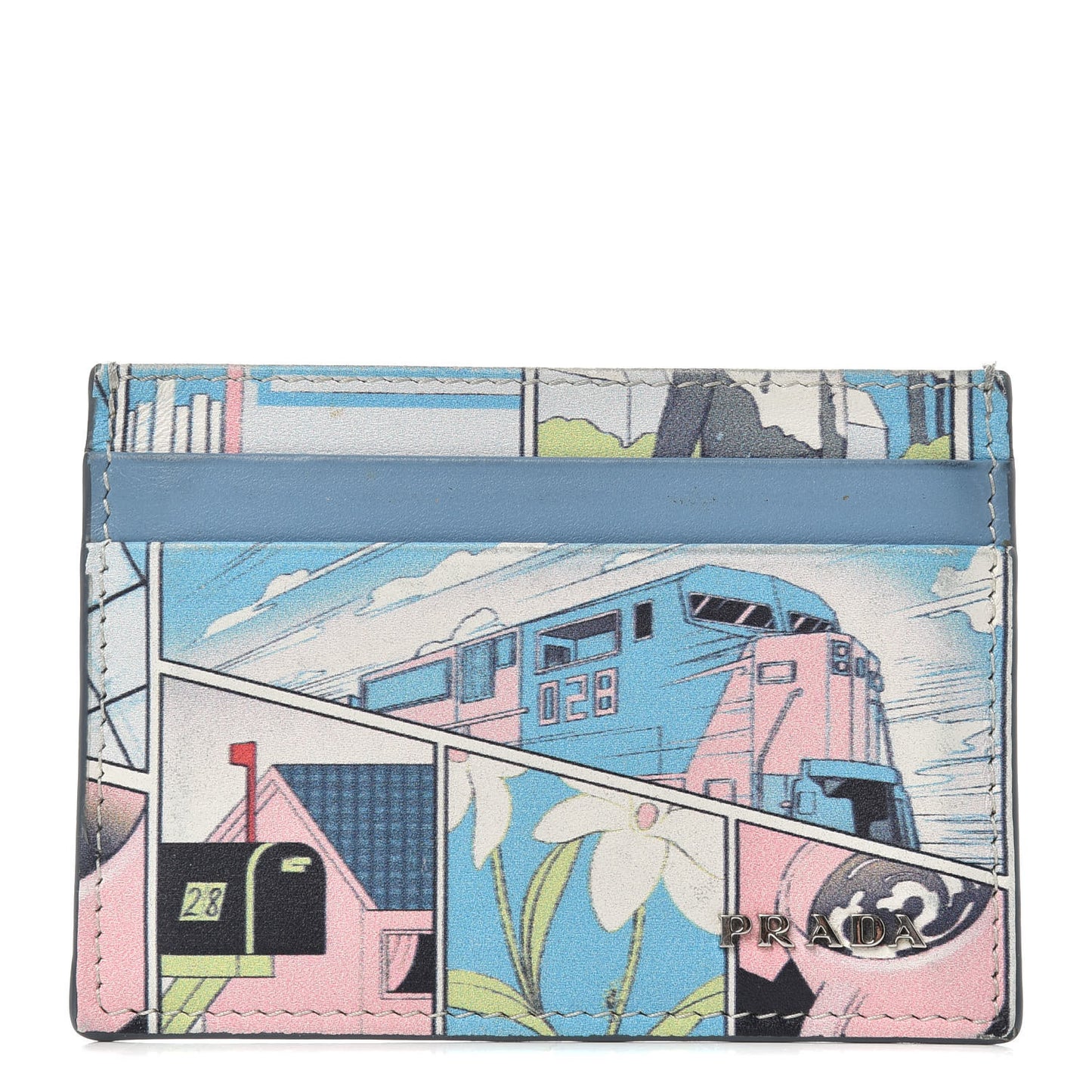 X JAMES JEAN Vitello Comic Print Card Case Lago