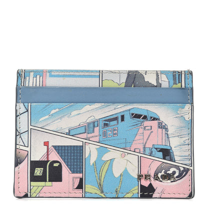 Prada X JAMES JEAN Vitello Comic Print Card Case Lago 1 of 5