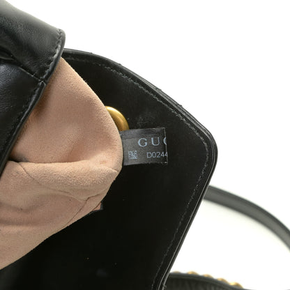 Gucci Calfskin Matelasse Mini GG Marmont Shoulder Bag Black 8 of 17