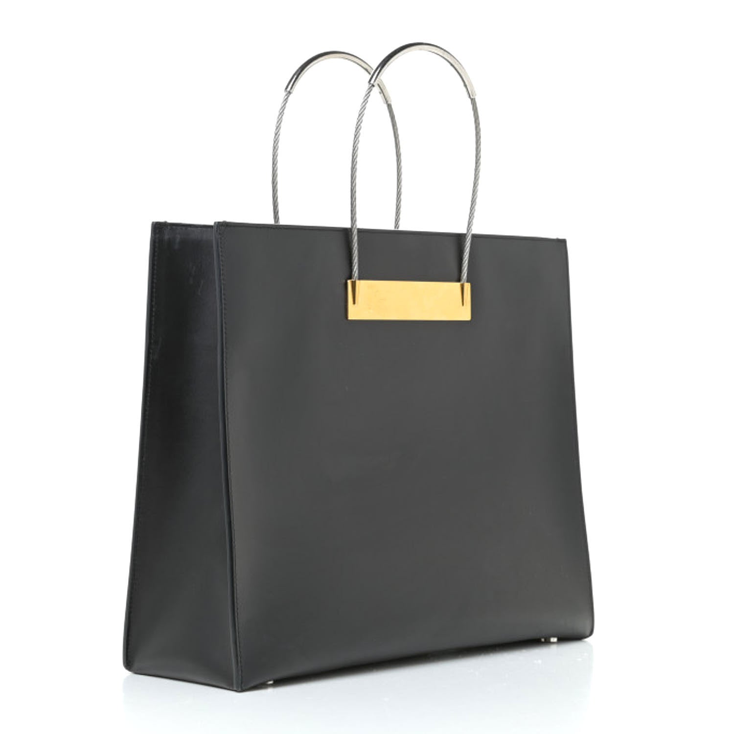 Balenciaga Soft Calfskin Cable Shopper Tote Black 3 of 14