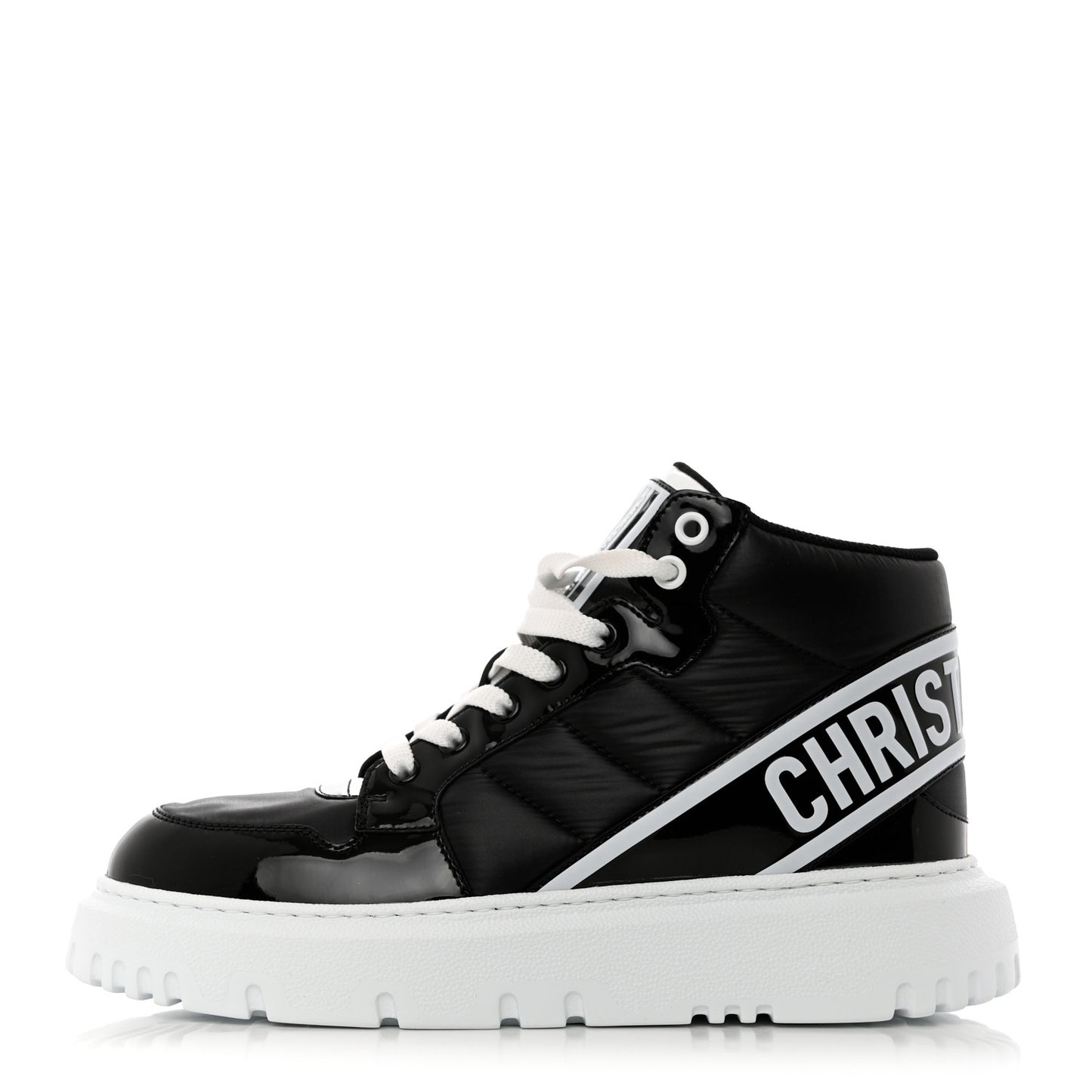 Nylon Fabric Womens D-Player High Top Sneakers 37.5 Black