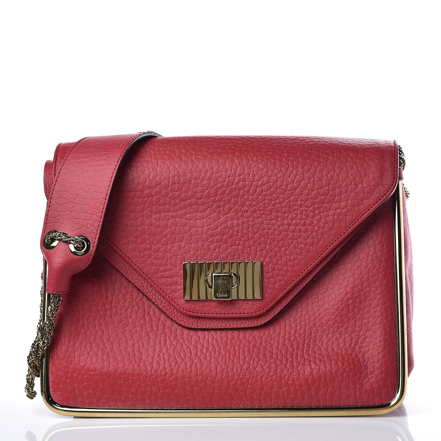 Chloe Grained Calfskin Medium Sally Flap Bag Red 1 of 12