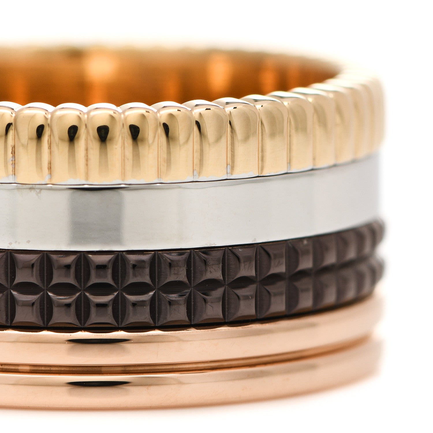 Boucheron 18K Pink Yellow White Gold PVD Large Quatre Classique Ring 59 8.75 7 of 8