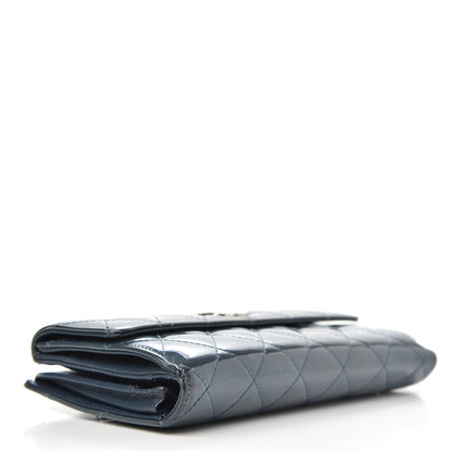 Chanel Patent Quilted Brilliant Flap Wallet Royal Blue 4 of 18