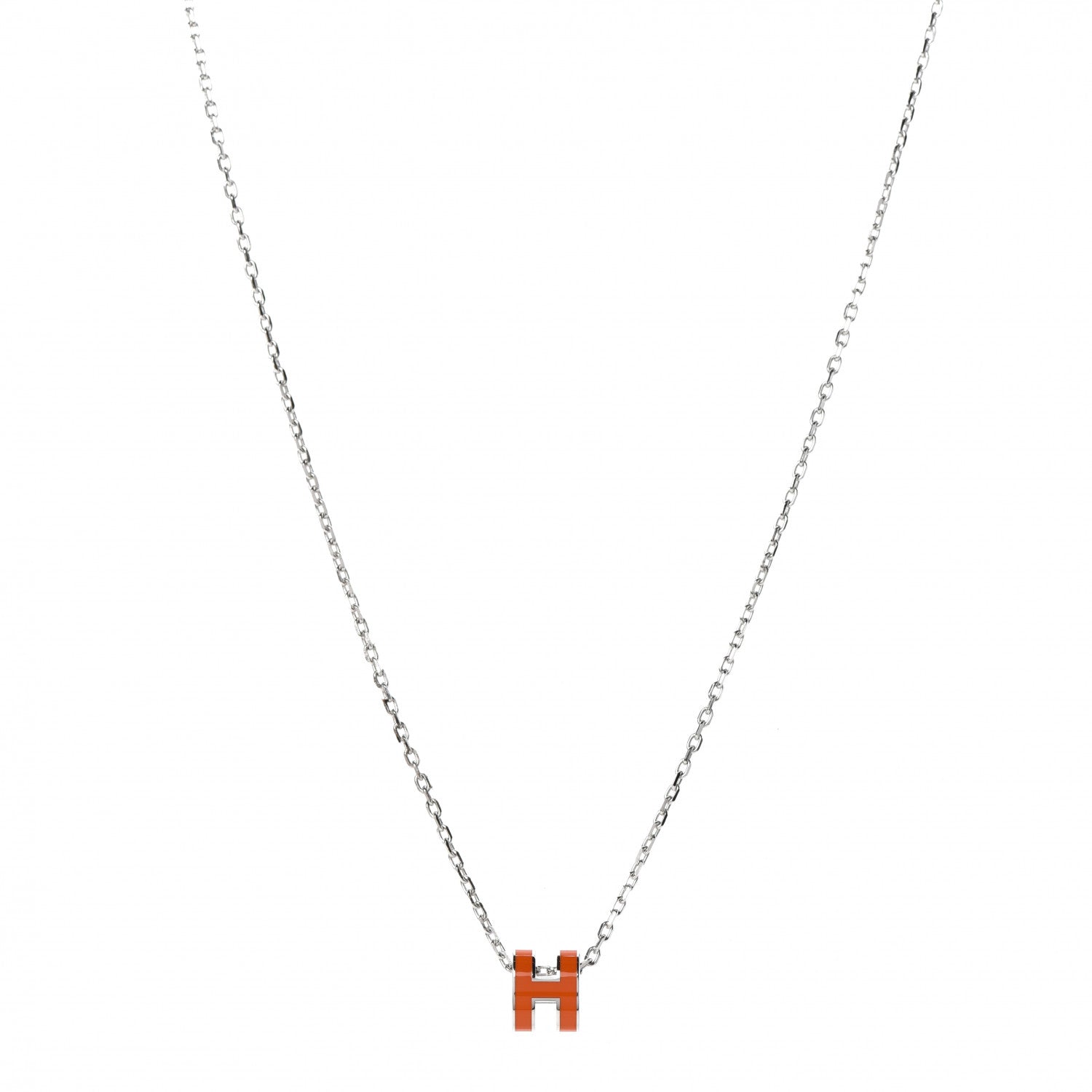Hermes Palladium Mini Pop H Necklace Orange Graffiti 1 of 7