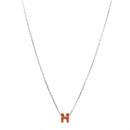 Hermes Palladium Mini Pop H Necklace Orange Graffiti 1 of 7