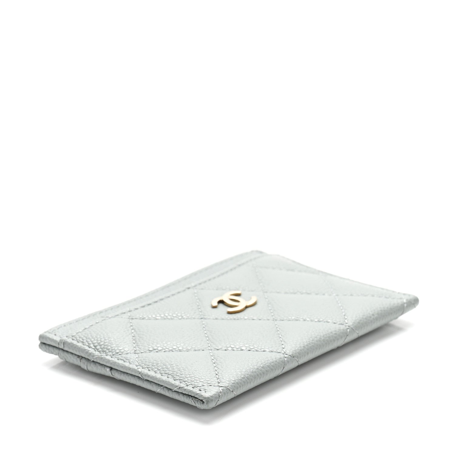 Chanel Caviar Quilted Card Holder Light Green 4 of 10