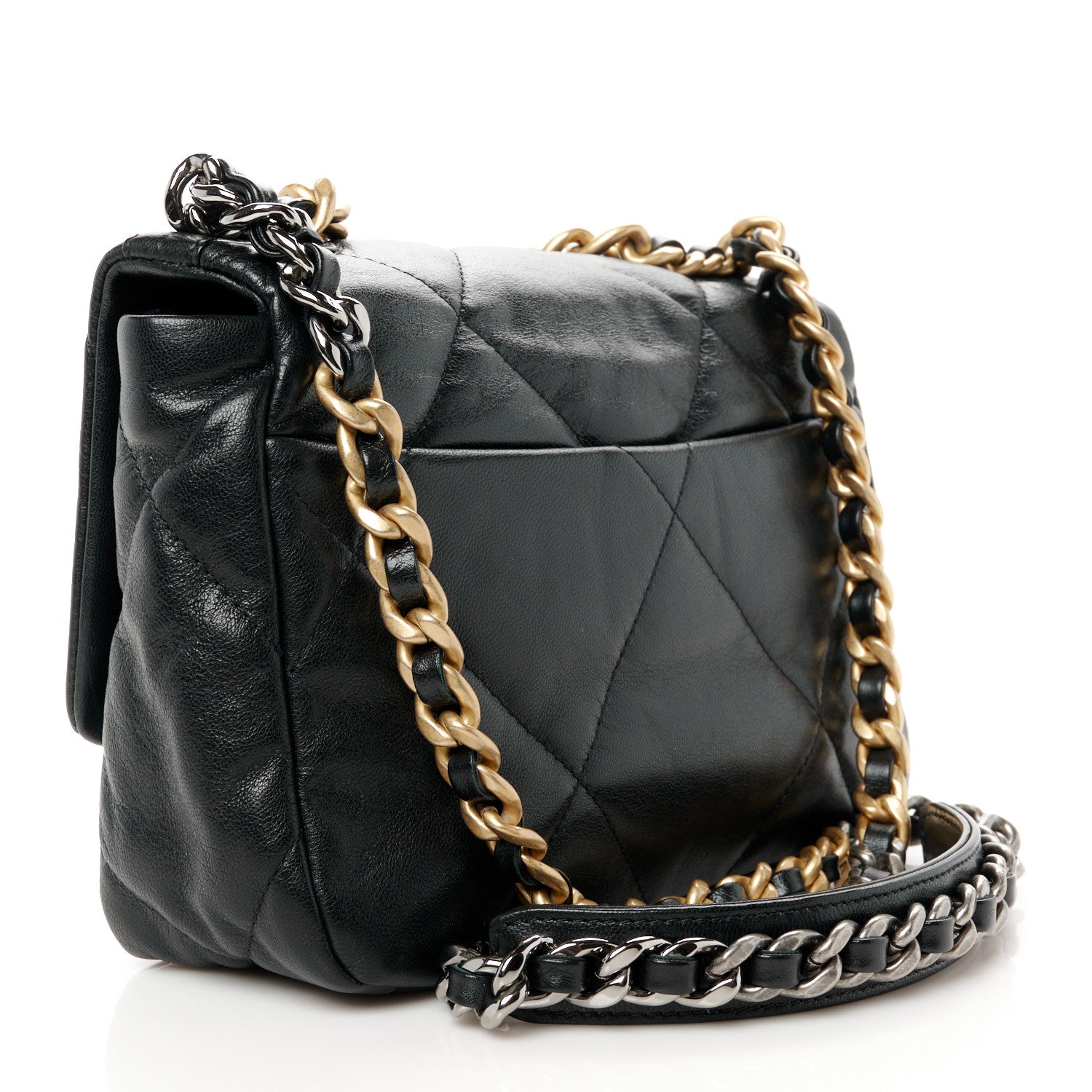 Chanel Goatskin Quilted Medium Chanel 19 Flap Black 3 of 10