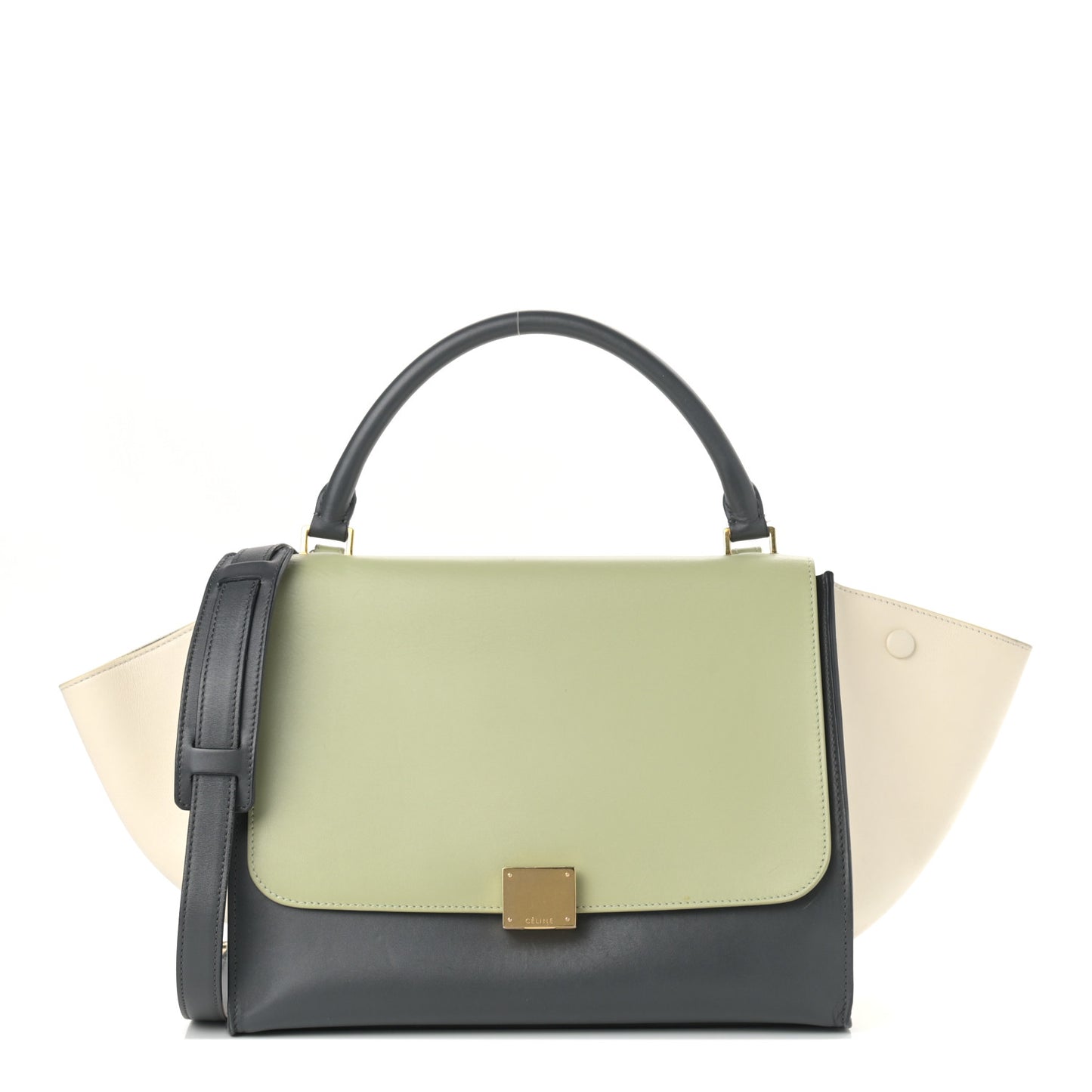 Smooth Calfskin Medium Tri-Color Trapeze Pistachio