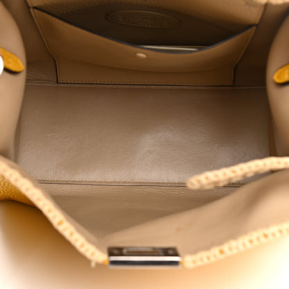 Fendi Cuoio Romano Selleria Raffia Bi-Color Woven Medium Peekaboo X-Lite Sunflower Paglia 8 of 25