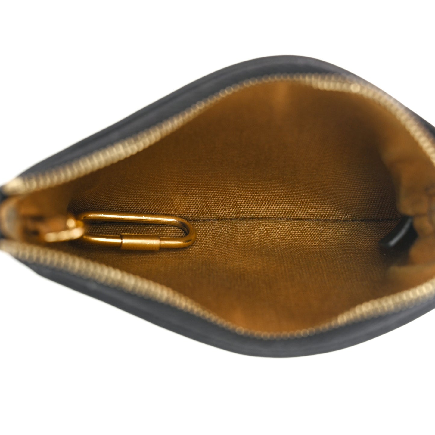 Triomphe Canvas Coin and Card Pouch With Hook Black