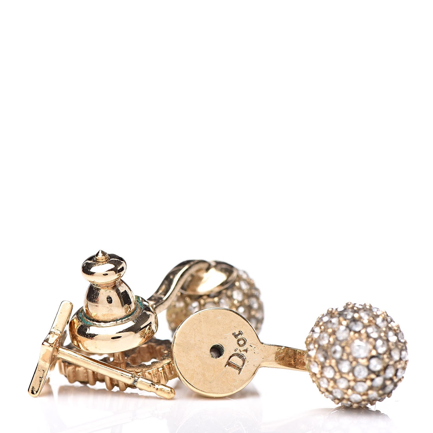 Christian Dior Crystal La Petite Tribale Earrings Gold 4 of 5