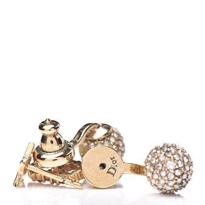 Christian Dior Crystal La Petite Tribale Earrings Gold 4 of 5