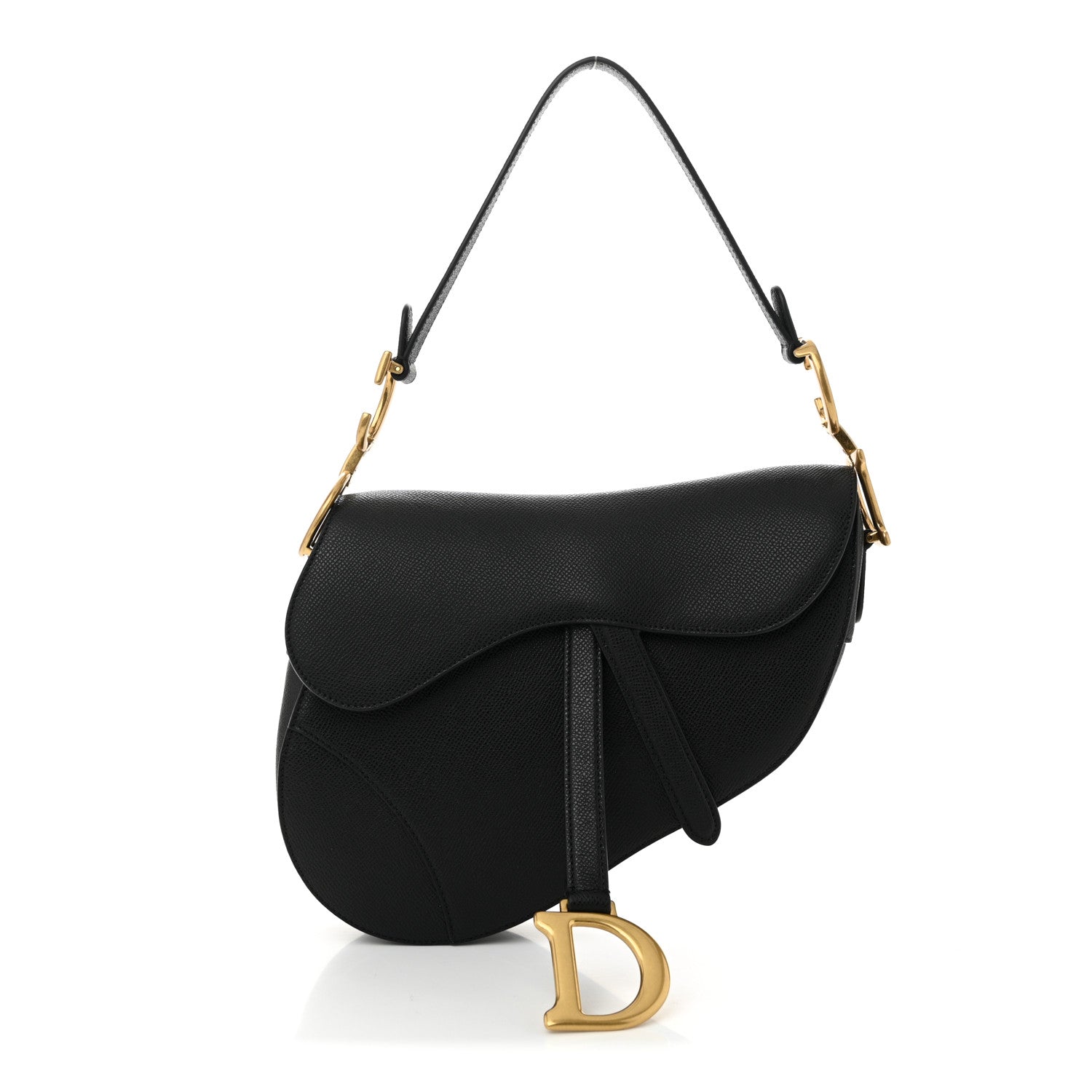 Christian Dior Grained Calfskin Saddle Bag Black 1 of 10