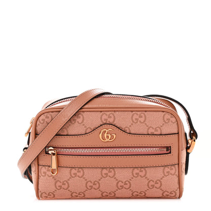 Gucci Monogram Textured Dollar Calfskin Mini Ophidia Shoulder Bag Cloche Rose Pink 1 of 11