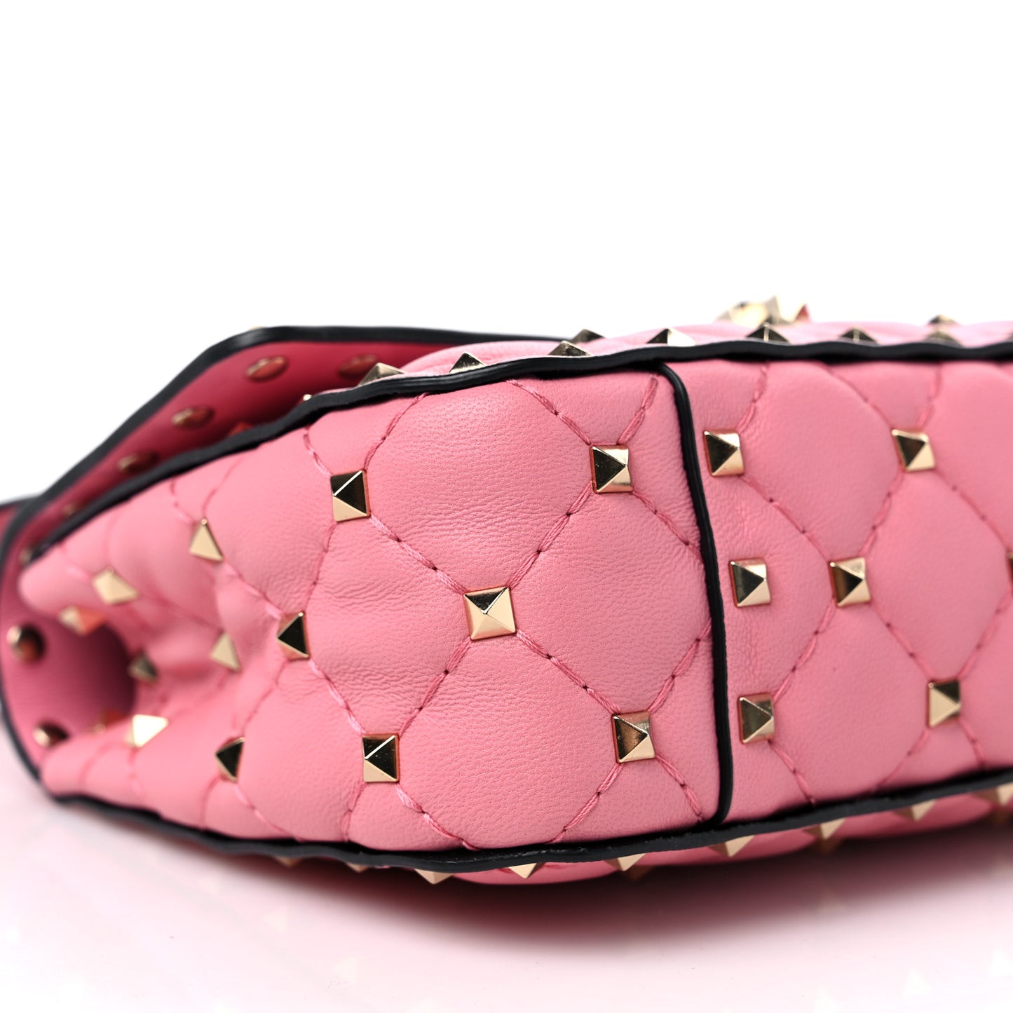 Nappa Small Rockstud Spike Shoulder Bag Candy Rose