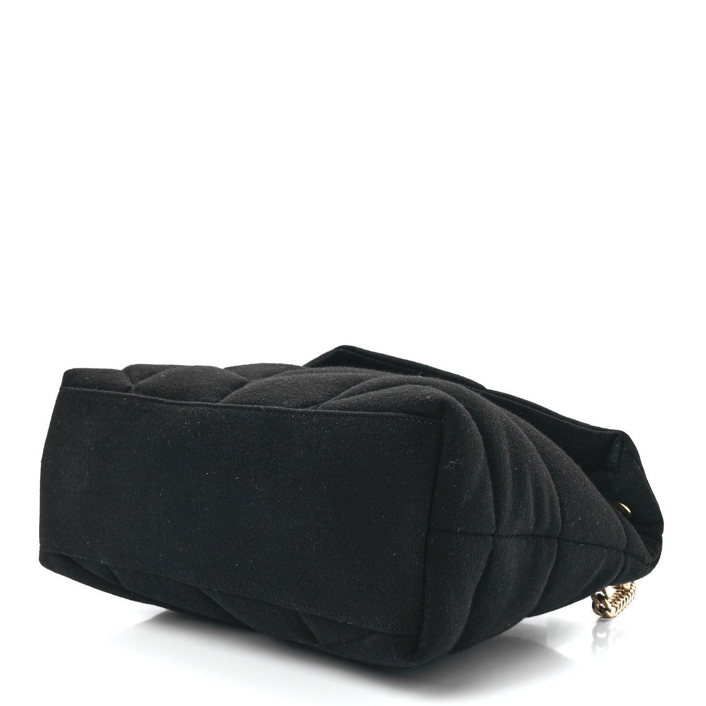 Wool Jersey Quilted Medium Loulou Puffer Monogram Chain Black