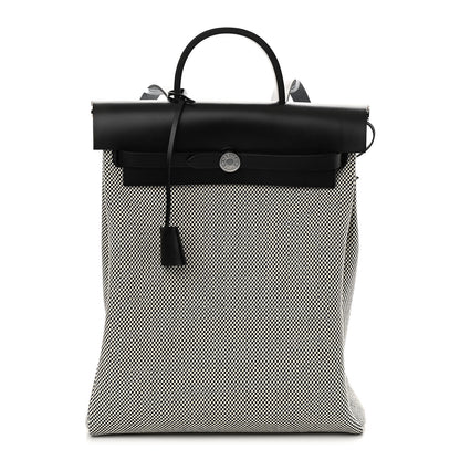Hermes Criss Viking Vache Hunter Herbag a Dos Zip Retourne Backpack Ecru Black 3 of 12