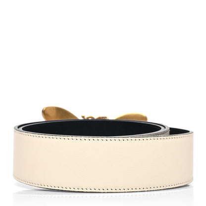 Gucci Calfskin Queen Margaret Bee Belt 90 36 White 2 of 5