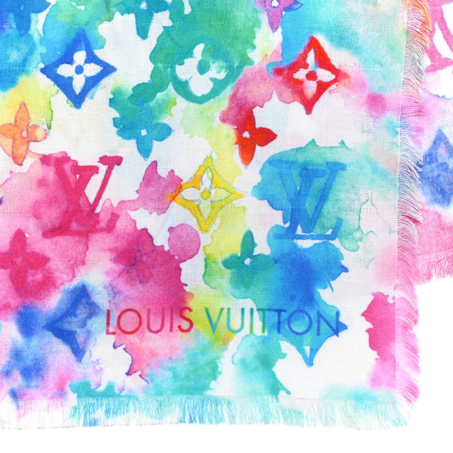 Cotton Monogram Essential Watercolor Stole Multicolor