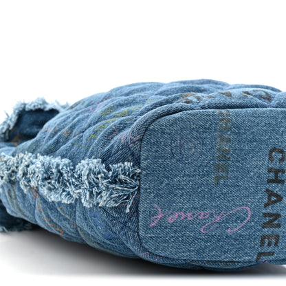 Chanel Denim Quilted Small Mood Bucket With Chain Blue Yellow Orange 9 of 11
