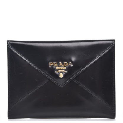 Prada Spazzolato Envelope Pouch Wallet Nero Black 1 of 8