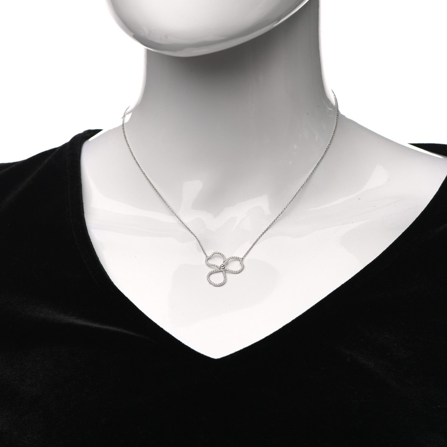 Tiffany Platinum Diamond Large Paper Flowers Pendant Necklace 2 of 6