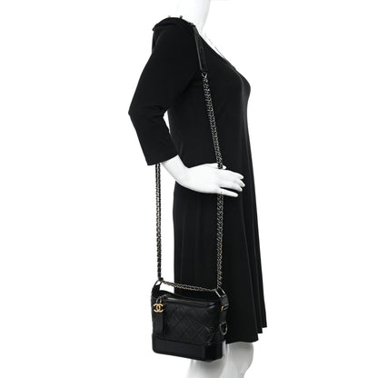 Chanel Aged Calfskin Quilted Small Gabrielle Hobo Black 3 of 11