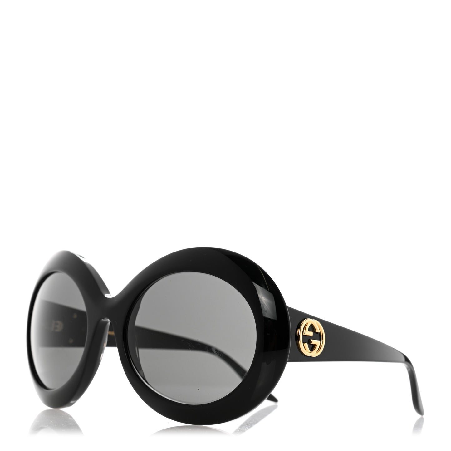 Acetate Round GG Sunglasses GG0744S Black
