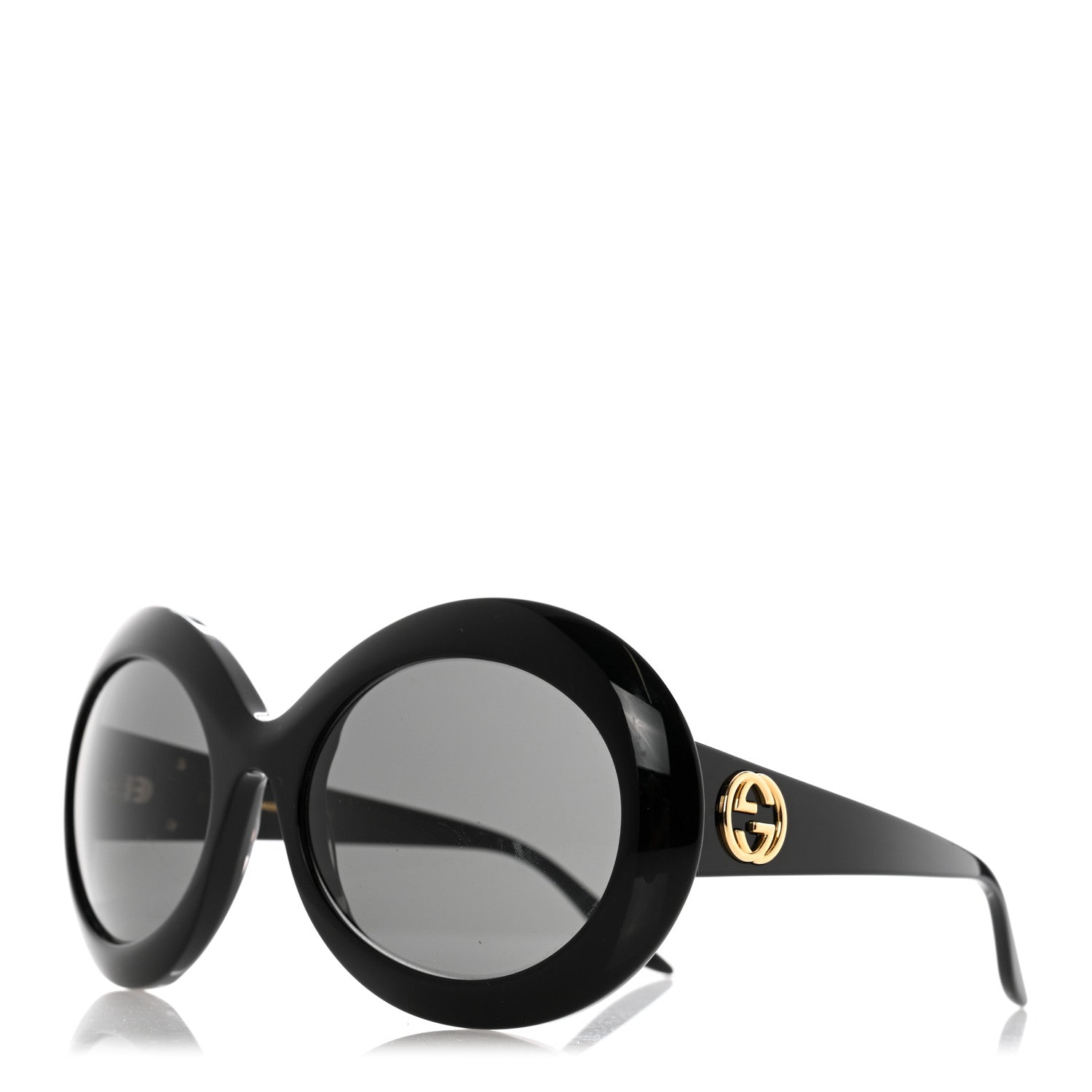 Gucci Acetate Round GG Sunglasses GG0744S Black 1 of 8